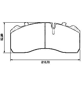 Pastillas de Freno (0605)(210MM)MERCEDES BENZ 1115 / MAN/KNORR