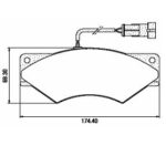 Pastillas de Freno (0536)(174MM) IVECO DAILY 59.12 (C/SENSOR NUEVO)