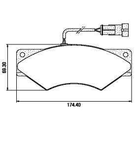Pastillas de Freno (0536)(174MM) IVECO DAILY 59.12 (C/SENSOR NUEVO)