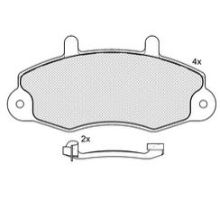 Pastillas de Freno (0680)(137MM) FORD TRANSIT ROD.14 C/CHAPA (99/..)