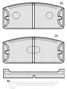 Pastillas de Freno (0383) (95MM) RENAULT 8-10 ALPINE/ VARIOS PAST. KARTING(62
