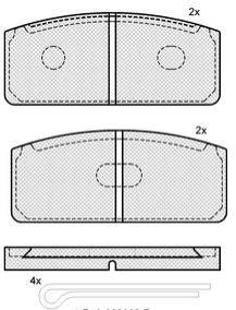 Pastillas de Freno (0384) (95MM) RENAULT 8-GORDINI/ VARIOS KARTING TRASERA