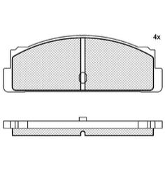 Pastillas de Freno (0264) (109MM) FIAT 132-SPIDER TRASERA/ LANCIA BETA-MONTECAR