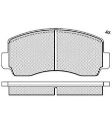 Pastillas de Freno (0221) (127MM) MITSUBISHI L200-SAPPORO/ TOYOTA CELICA-SUPRA