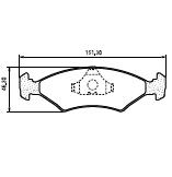 Pastillas de Freno (0300) (151MM) FORD ESCORT-FIESTA-ORION/  VW POINTER