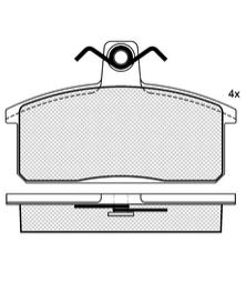 Pastillas de Freno (0266) (99MM) SUZUKI MARUTTI INDU- SANTANA/ SEAT IBIZA-MALAG