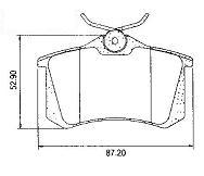 Pastillas de Freno (0184) (86MM) PEUGEOT 306, 405 /VW GOLF, BORA / MEGANE TRAS
