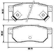 Pastillas de Freno (0084) (88MM)HONDA ACCORD-PRELUDE-CIVIC-CONCERTOTRASERA