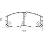 Pastillas de Freno (0158) (127MM) MITSUBISHI COLT 1.8, ECLIPSE, GALANT