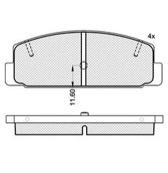 Pastillas de Freno (0768)(107MM) MAZDA 626 AMERICANO (91/96) TRASERA