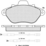 Pastillas de Freno (0188) (130MM) PEUGEOT 605 (TRES SALIENTES)  (90/94)