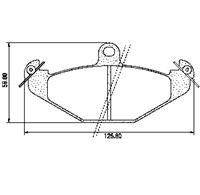 Pastillas de Freno (0196) (125MM) RENAULT 21(ABS) TRASERA-LAGUNA-MEGANE