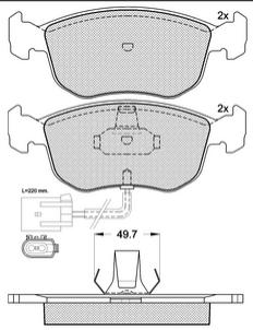 Pastillas de Freno (0412)(156MM) FORD MONDEO- SCORPIO (CON SENSOR)