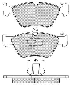 Pastillas de Freno (0450)(156MM) CHEVROLET CARAB - VECTRA / SAAB 900