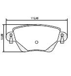 Pastillas de Freno (0745)(115MM) FORD MONDEO (01/...) TRASERA