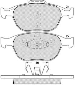 Pastillas de Freno (0890)(156MM) FORD FIESTA, FOCUS, TRANSIT, TOURNEO