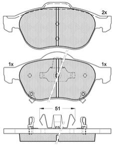 Pastillas de Freno (0819)(155MM) TOYOTA CORONA - AVENSIS - ST.WAGON (01/...)