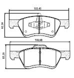 Pastillas de Freno (0930)(155MM) FORD FOCUS, ECOSPORT, KUGA 09/../ VOLVO S40