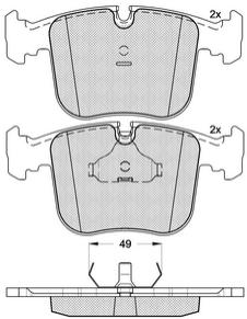 Pastillas de Freno (0355) (156MM) BMW  SERIE 7 740I - 850- SERIE 8 840