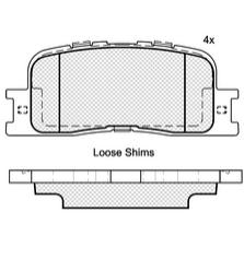 Pastillas de Freno (0758)(93MM) TOYOTA HIGLANDER (01/..) TRASERA