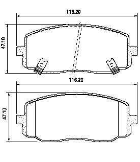 Pastillas de Freno (0914)(116MM) KIA PICANTO, MORNING / HYUNDAI I10- ATOS II
