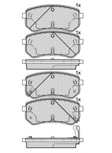 Pastillas de Freno (0915)(92MM) HYUNDAI I10- ATOS II (04/..)TRASERA
