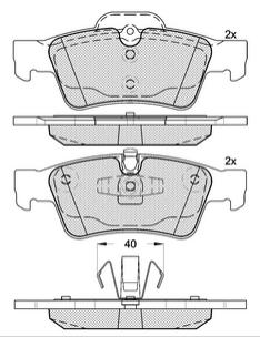 Pastillas de Freno (0904)(140MM)MERCEDES BENZ CLASE GL/ ML/ R (05/..) TRASERA