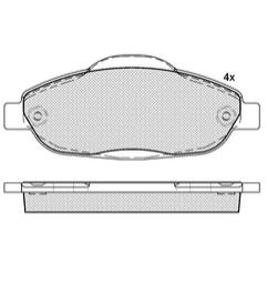 Pastillas de Freno (1045)(150MM) CITROEN C4 LOUNGE / PEUGEOT 308, 408, 3008