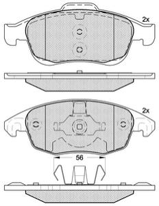 Pastillas de Freno (0950)(155MM) CITROEN  C4 - GRAND PICASSO/PEUGEOT (07/..)