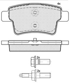 Pastillas de Freno (0951)(102MM) CITROEN  C4 - GRAND PICASSO (07/..)TRASERA