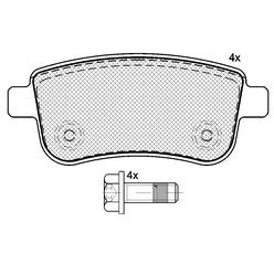 Pastillas de Freno (1034)(106MM) RENAULT FLUENCE, MEGANE, SCENIC TRASERA
