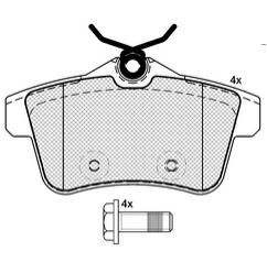 Pastillas de Freno (1043)(103MM) CITROEN  C4, DS4, DS5 / PEUGEOT 308, 3008 TRAS