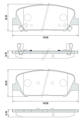 Pastillas de Freno (1098) (140MM) HYUNDAI GENESIS/ KIA OPTIMA