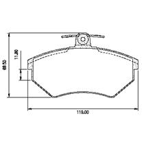 Pastillas de Freno (0356) (118MM) VW GOLF-PASSAT-VARIANT/ AUDI 81-90-QUATRO