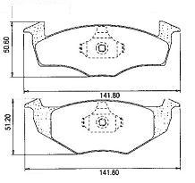 Pastillas de Freno (0370) (141MM) VW POLO-GOLF/SEAT CORDOBA/ AUDI A3 (DIS.SOL)