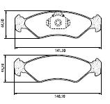 Pastillas de Freno (0501)(141MM) FORD FIESTA (BRASIL)-KA  (96/..)