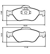 Pastillas de Freno (0619)(151MM) FORD ECOSPORT (03/..) - FIESTA