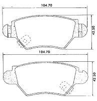 Pastillas de Freno (0675)(104MM)RENAULT MEGANE II /CHEVROLET ASTRA TRASERA