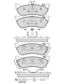 Pastillas de Freno (0724)(140MM) MERCEDES BENZ ML 270-320 -4X4 (NAFTA-DIESEL)