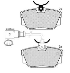Pastillas de Freno (0725)(94MM) VOLKSWAGEN TRANSPORTER 2.8 VR6 TRASERA