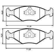 Pastillas de Freno (0310) (151MM) FIAT DUNA-REGATTA-UNO 1600(C/ 1 SENSOR)