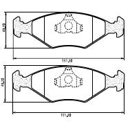 Pastillas de Freno (0319) (151MM) FIAT DUNA-UNO BRASILERA (2 CABLES BIPOLAR)
