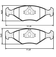 Pastillas de Freno (0325) (151MM) FIAT DUNA-UNO (95/) (2 CABLES DETECTORES