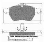 Pastillas de Freno (0655)(156MM) CHEVROLET- OPEL VECTRA / VW PASSAT C/SENSOR