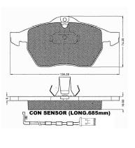 Pastillas de Freno (0655)(156MM) CHEVROLET- OPEL VECTRA / VW PASSAT C/SENSOR
