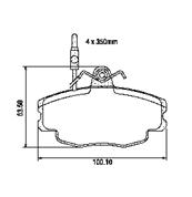 Pastillas de Freno (0394) (100MM) CITROEN ZX 1.4- 1.6- 1.9- (C/4 SENSORES)