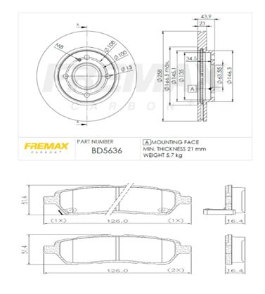 KIT DE FRENO FORD FIESTA KINETIC- KA 1.5- 1.6 (BD5636 + FL-PD/1097)