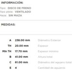 (13080)(238MM) RENAULT 9-11 TURBO-19- MEGANE-KANGOO CHICO