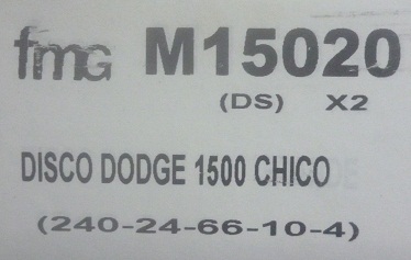 (15020)(240MM) DODGE 1500 CHICO