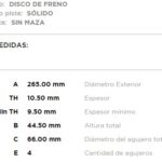 (13096)(265MM) RENAULT LAGUNA TRASERO